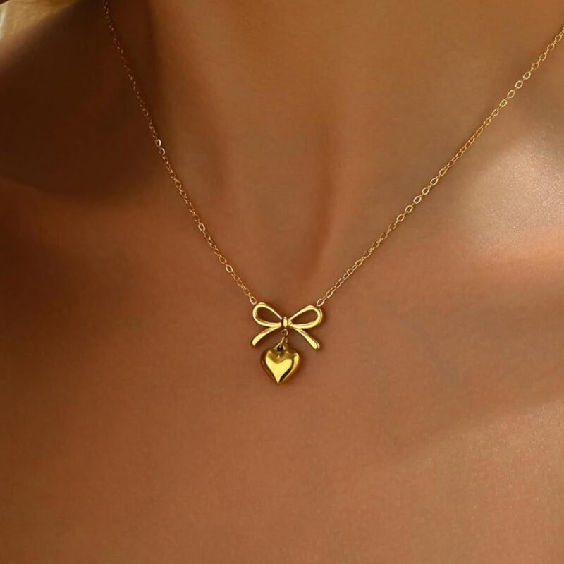 Bow Heart Pendant