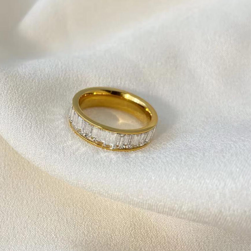 OEM Light Luxury Titanium Steel Square Ring - Image 3