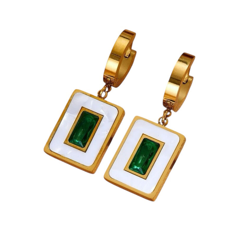 GREEN DROP EARRING