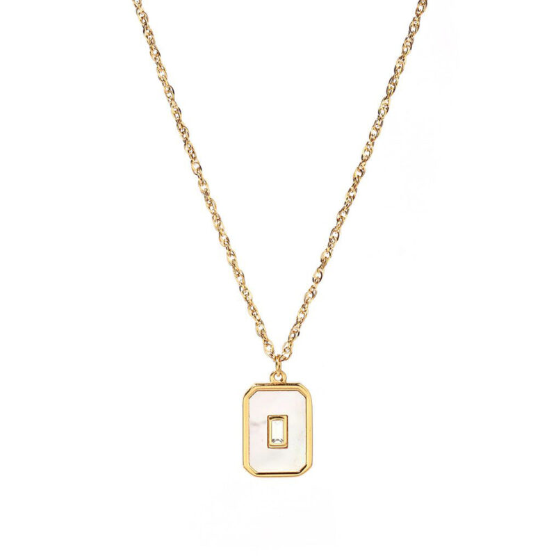 Vintage White Enamel Charm Necklace