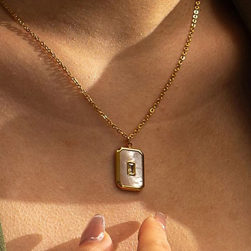 Vintage White Enamel Charm Necklace - Image 4