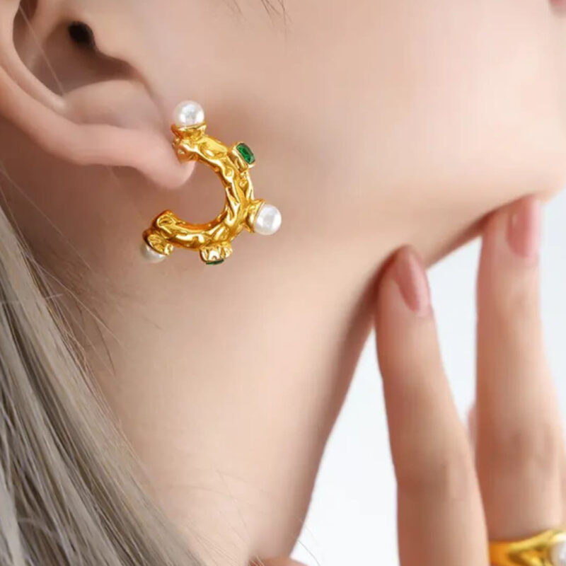GREEN PEARL HOOP - Image 3
