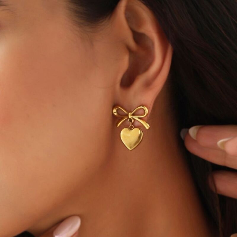 BOW HEART STUD - Image 2