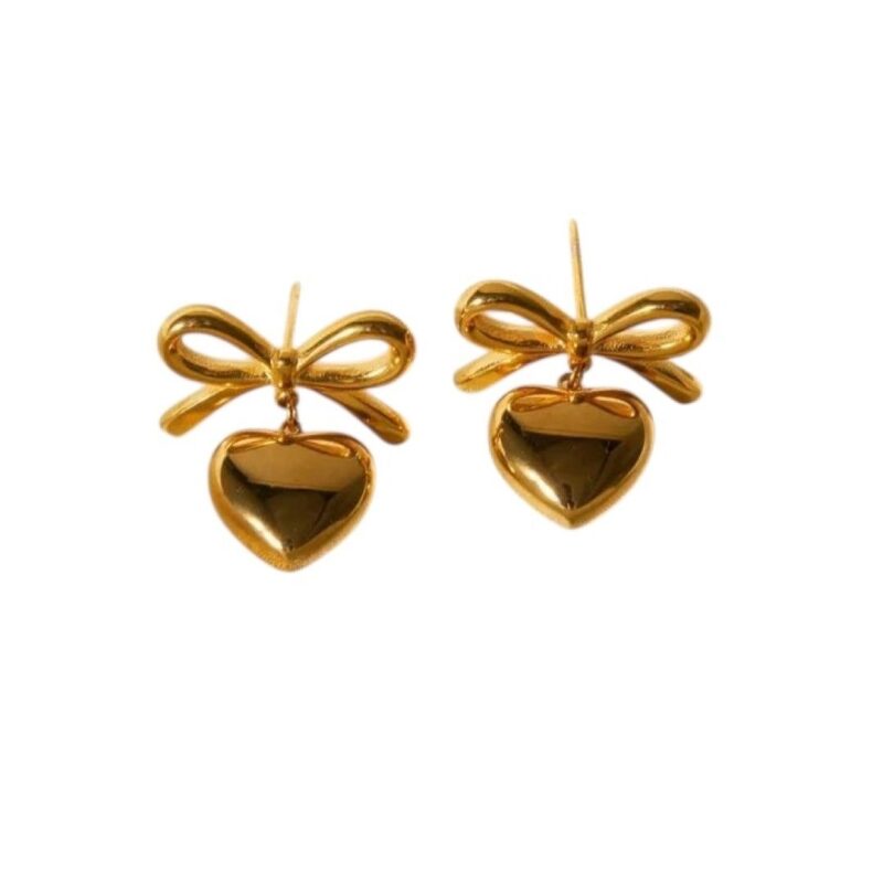 BOW HEART STUD