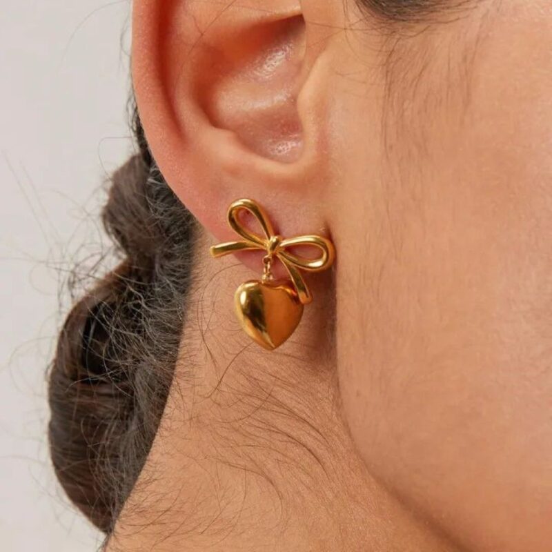 BOW HEART STUD - Image 3