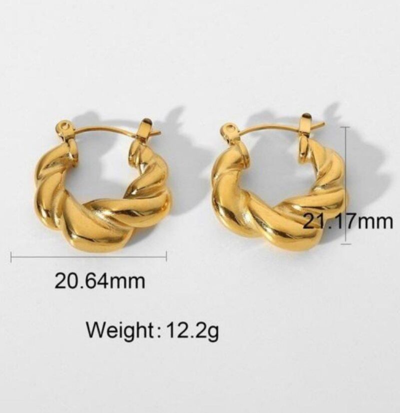 CHUNKY GOLD TWIST HOOP - Image 3