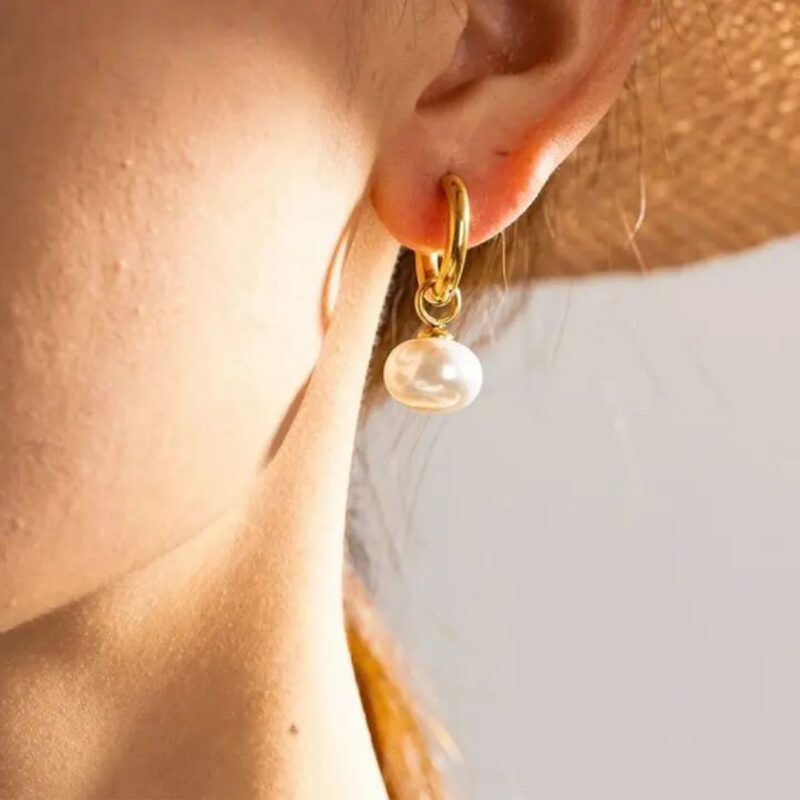 PEARL DROP HOOP - Image 3